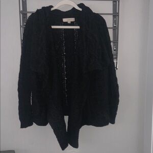 LOFT Dark Gray Chunky Knit Cardigan